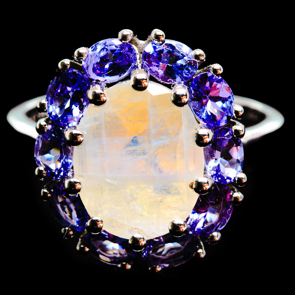 Rainbow Moonstone Rings handcrafted by Ana Silver Co - R17003-MOONS-SIZE-8 - Photo 2