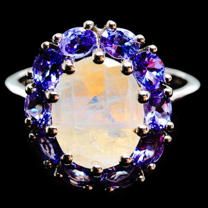 Rainbow Moonstone Rings handcrafted by Ana Silver Co - R17003-MOONS-SIZE-8 - Photo 2