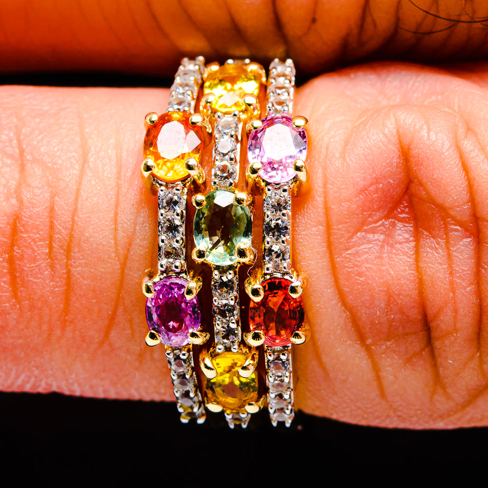 Multi-Sapphire Rings handcrafted by Ana Silver Co - R17445-SIZE-7