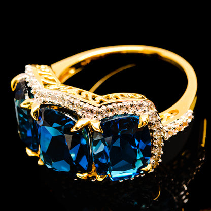 London Blue Topaz Rings handcrafted by Ana Silver Co - R17678-LBT