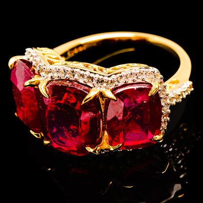 Glass Filled Ruby Rings handcrafted by Ana Silver Co - R17678-RBY