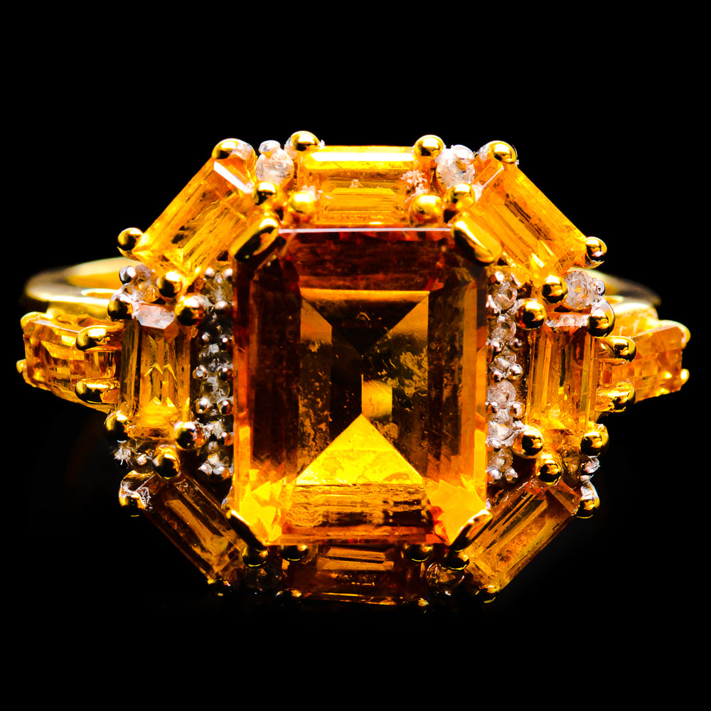 Mandarin Citrine Rings handcrafted by Ana Silver Co - R18145-CIT-SIZE-8 - Photo 2