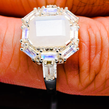 Rainbow Moonstone Rings handcrafted by Ana Silver Co - R18145-MOON-SIZE-9 - Photo 3