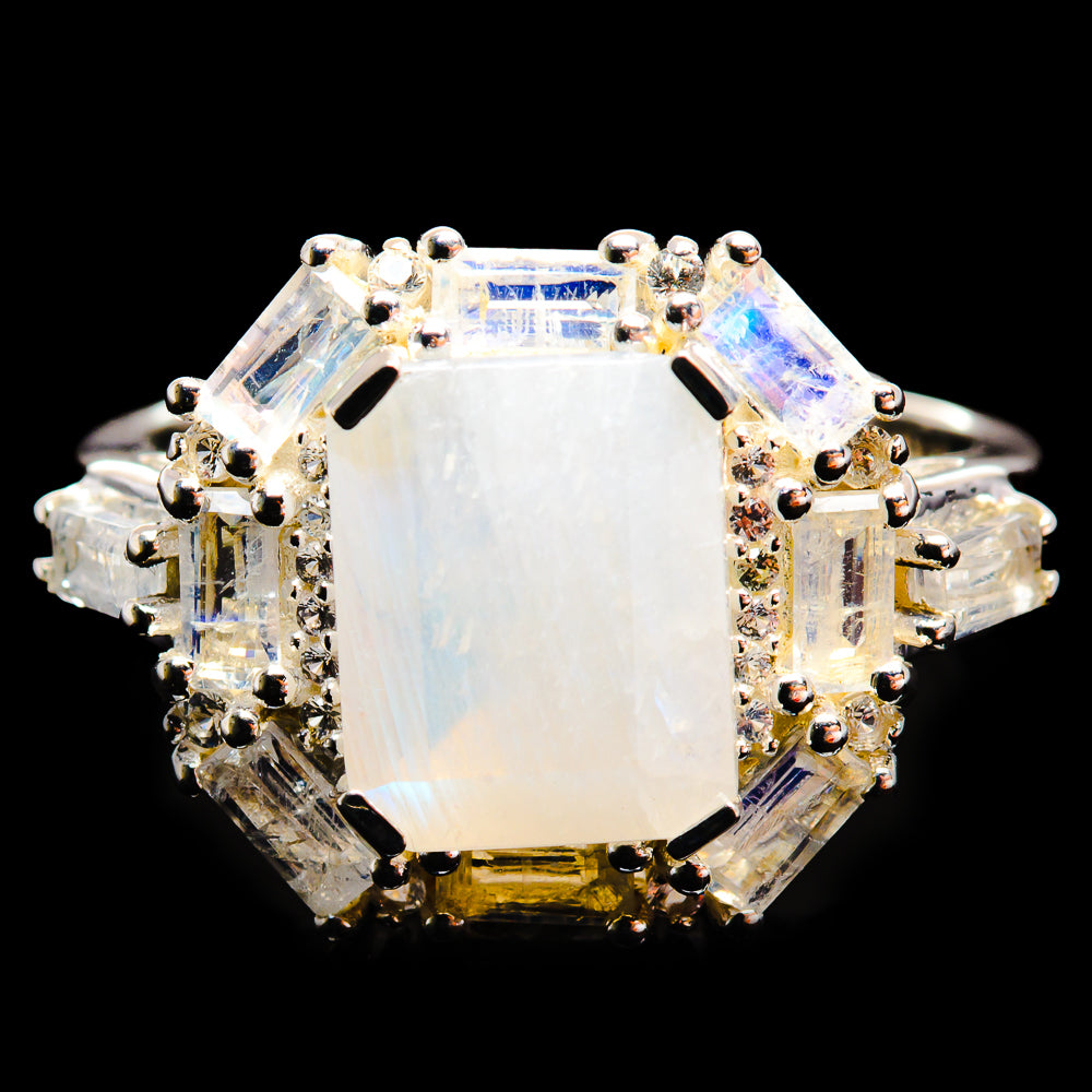 Rainbow Moonstone Rings handcrafted by Ana Silver Co - R18145-MOON-SIZE-9 - Photo 2