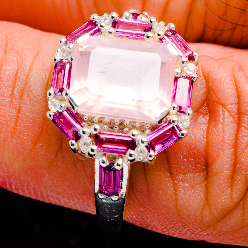 Rose Quartz Rings handcrafted by Ana Silver Co - R18145-RQ-SIZE-7 - Photo 3