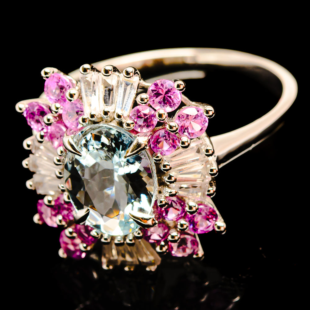 Aquamarine Rings handcrafted by Ana Silver Co - R18154-AQM