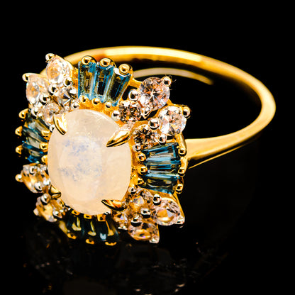 Rainbow Moonstone Rings handcrafted by Ana Silver Co - R18154-RM