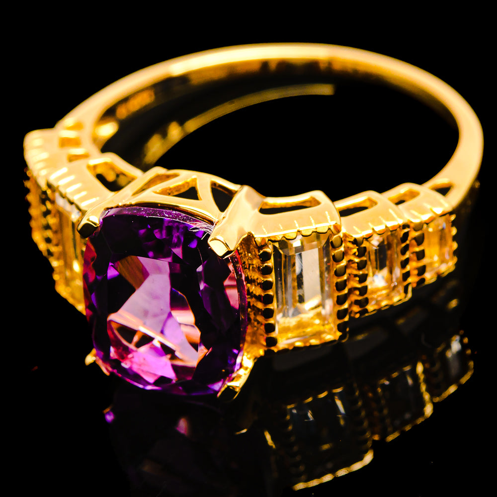 Amethyst Rings handcrafted by Ana Silver Co - R18506-AMT