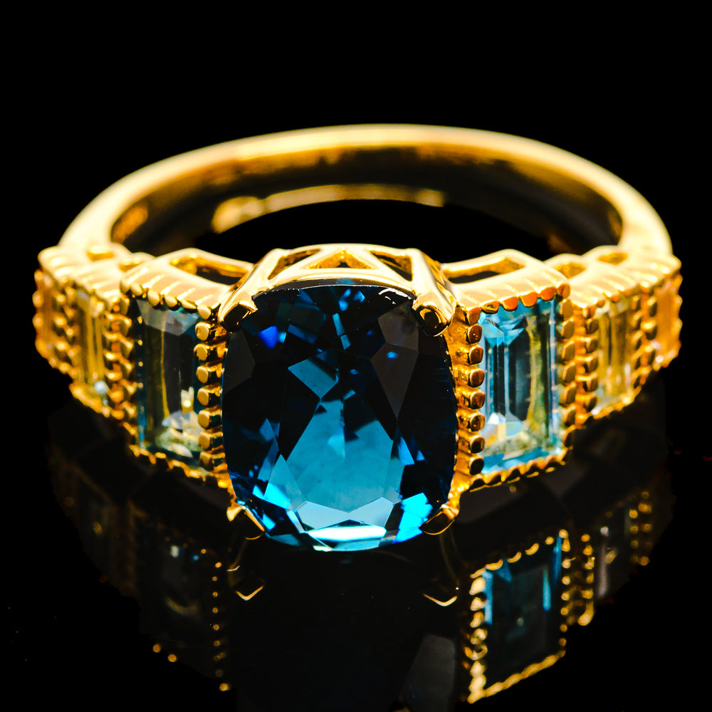 London Blue Topaz Rings handcrafted by Ana Silver Co - R18506-LBT - Photo 2