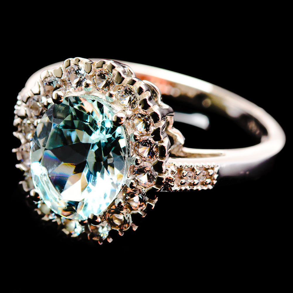 Aquamarine Rings handcrafted by Ana Silver Co - R18507-SIZE-8