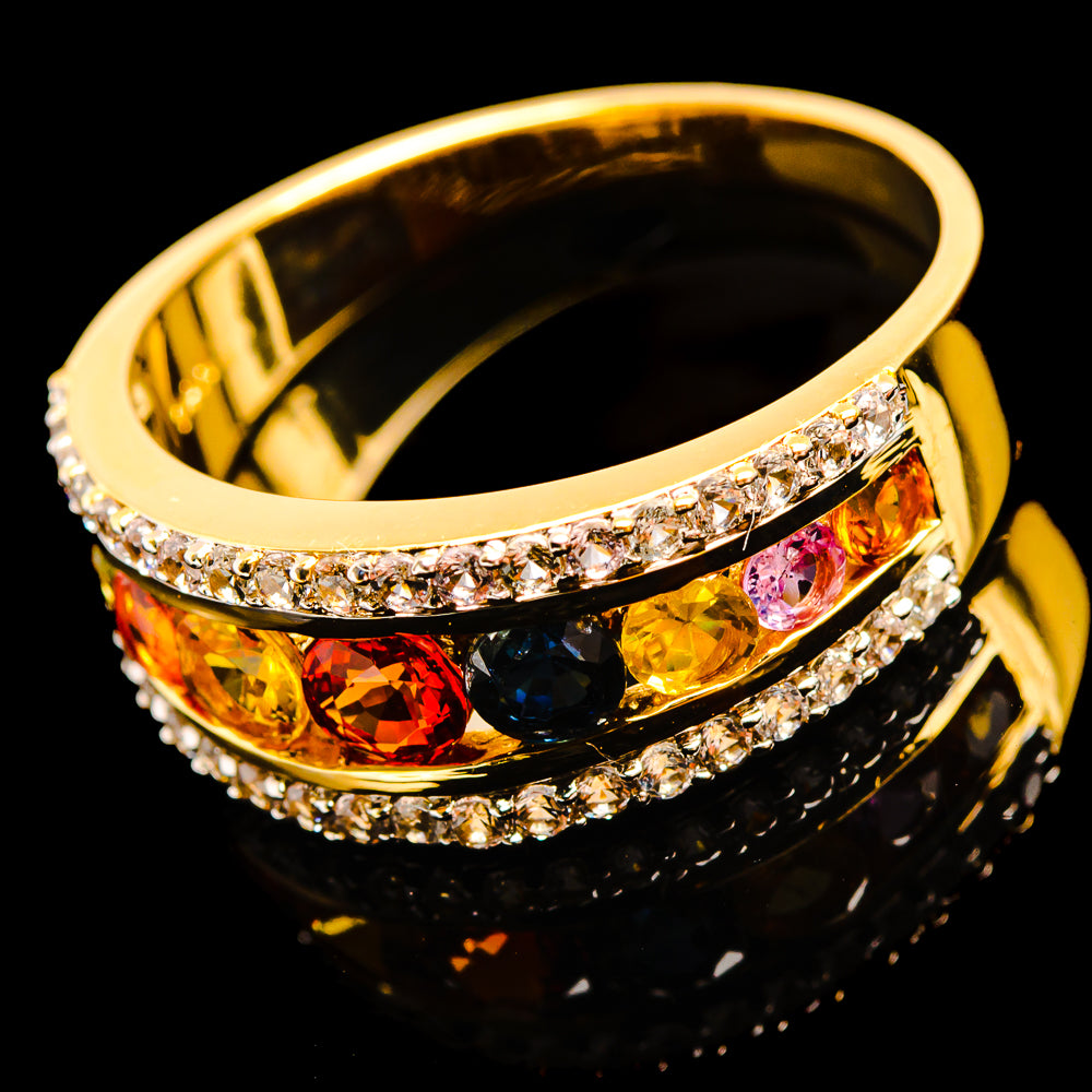 Multi-Sapphire Rings handcrafted by Ana Silver Co - R19641-MSAP