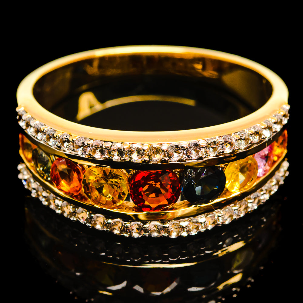 Multi-Sapphire Rings handcrafted by Ana Silver Co - R19641-MSAP - Photo 2