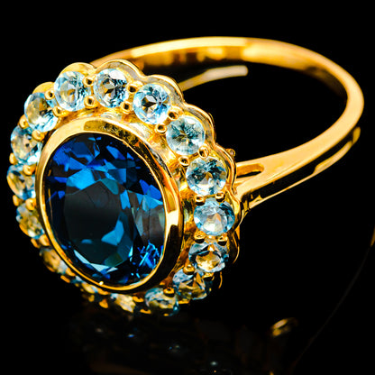 London Blue Topaz Rings handcrafted by Ana Silver Co - R22482-LBT