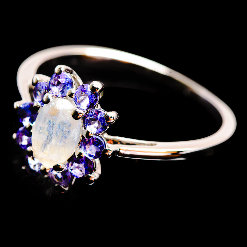 Rainbow Moonstone Rings handcrafted by Ana Silver Co - R2528-MOON-SIZE-9