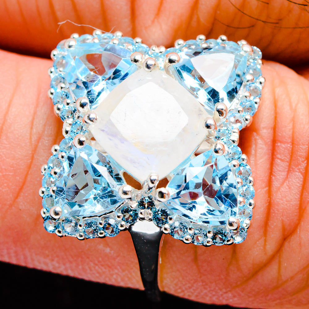 Rainbow Moonstone Rings handcrafted by Ana Silver Co - R2974-MOON-SIZE-7 - Photo 3