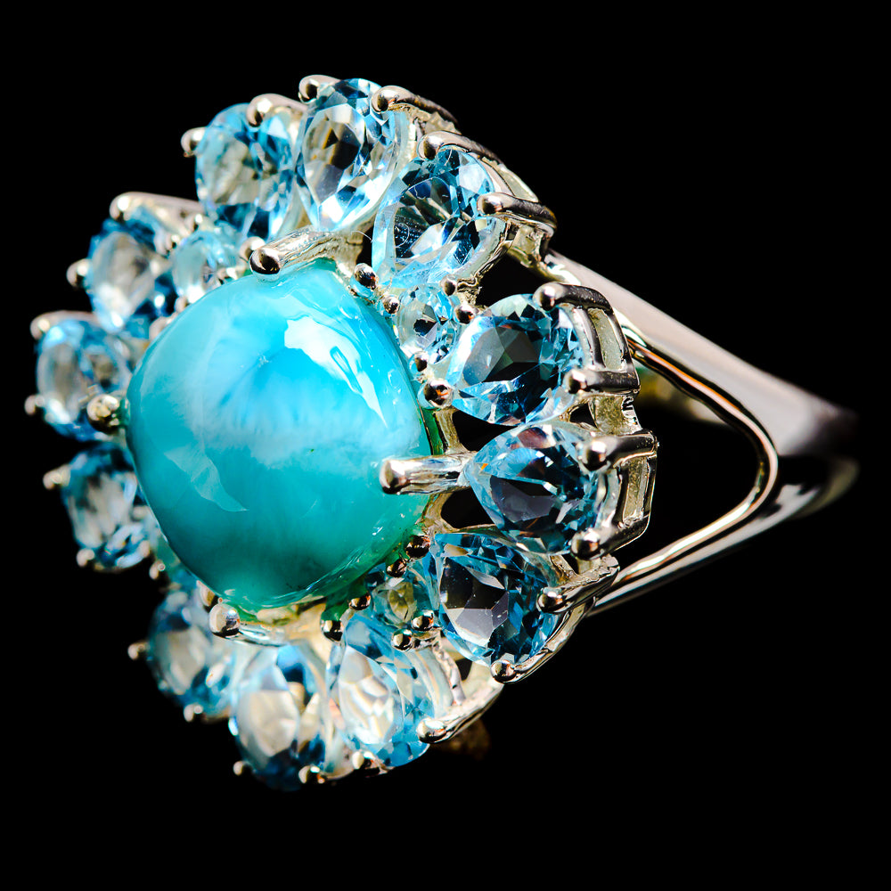 Larimar Rings handcrafted by Ana Silver Co - R3239-LMR-SIZE-7