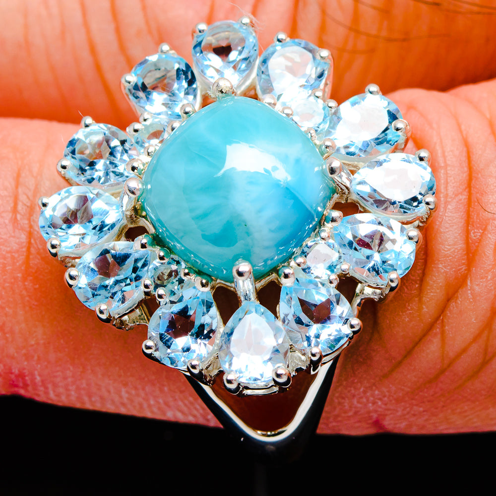 Larimar Rings handcrafted by Ana Silver Co - R3239-LMR-SIZE-7 - Photo 3