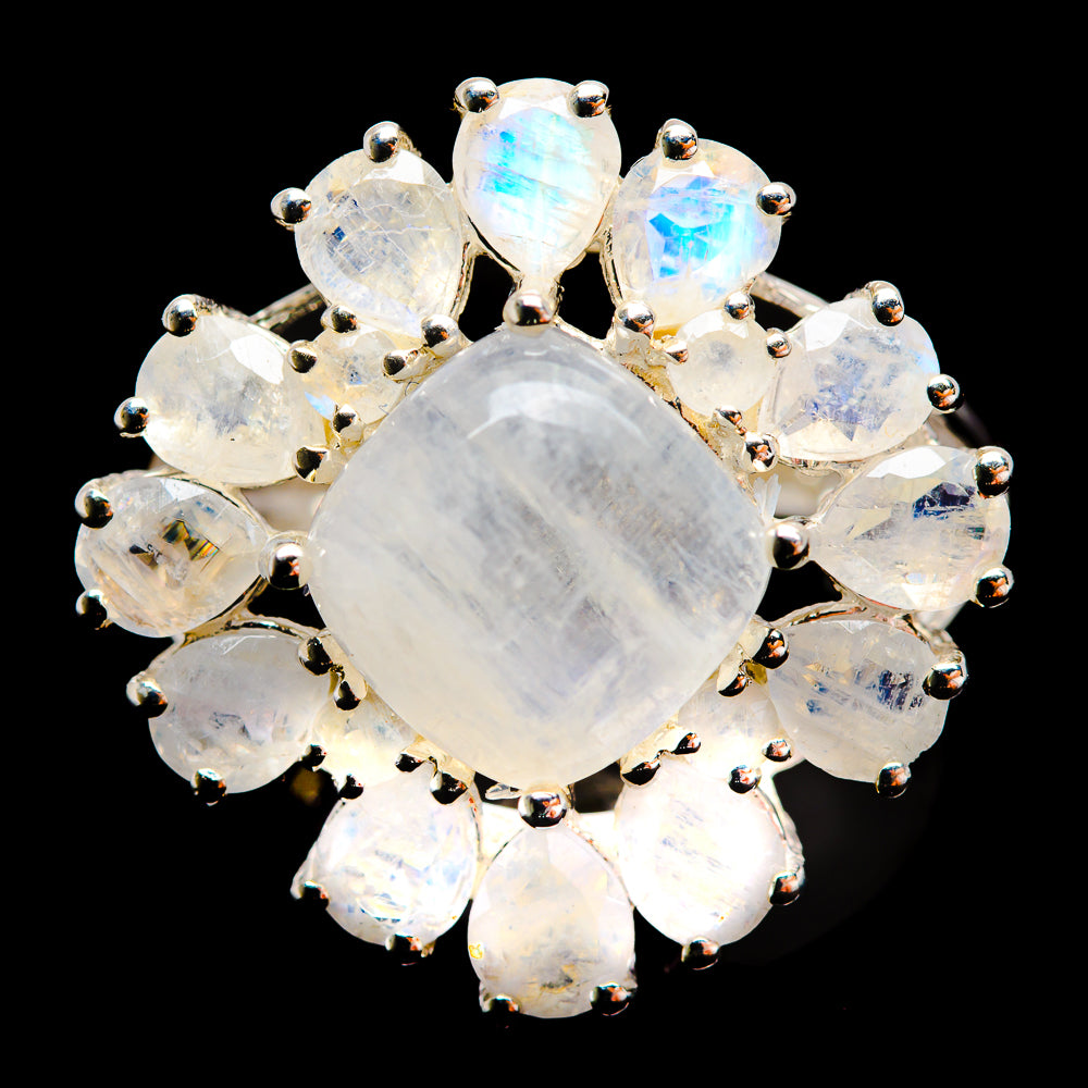 Rainbow Moonstone Rings handcrafted by Ana Silver Co - R3239-MOON-SIZE-8 - Photo 2