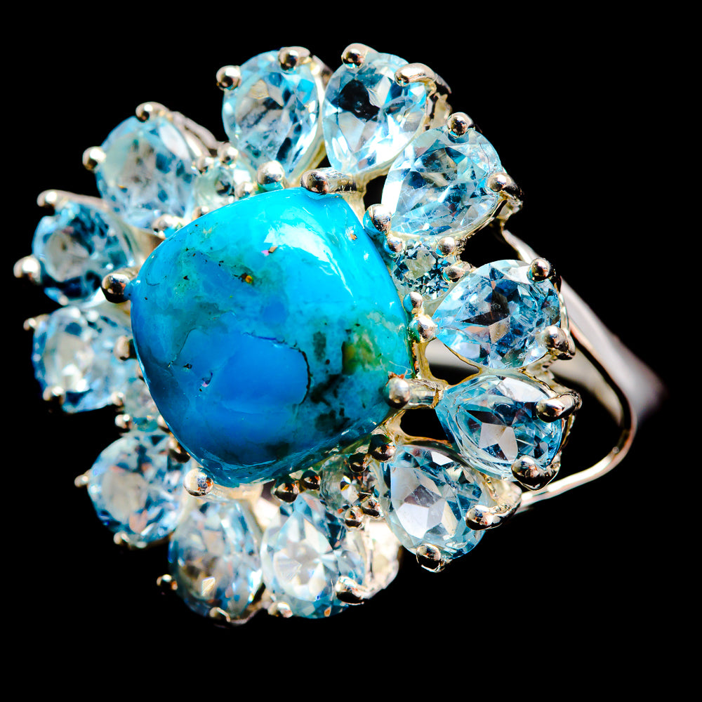 Turquoise Rings handcrafted by Ana Silver Co - R3239-TURQ-SIZE-7