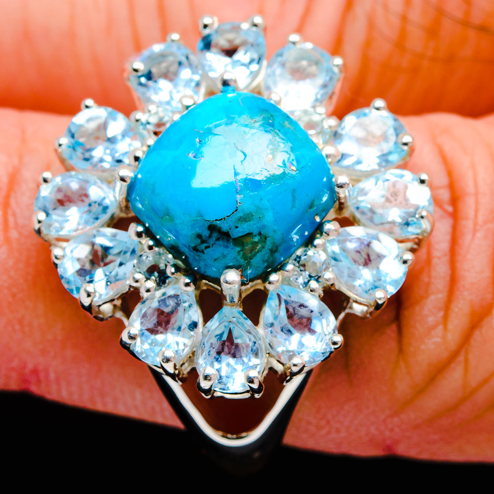 Turquoise Rings handcrafted by Ana Silver Co - R3239-TURQ-SIZE-9 - Photo 3