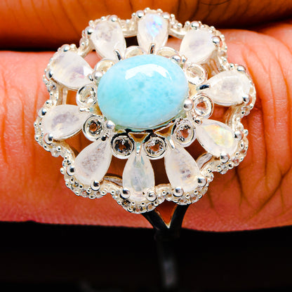 Larimar Rings handcrafted by Ana Silver Co - R9086-LMR-SIZE-9 - Photo 3