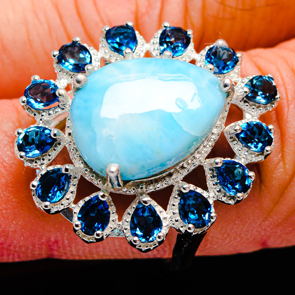 Larimar Rings handcrafted by Ana Silver Co - R9220-LMR-SIZE-8 - Photo 3