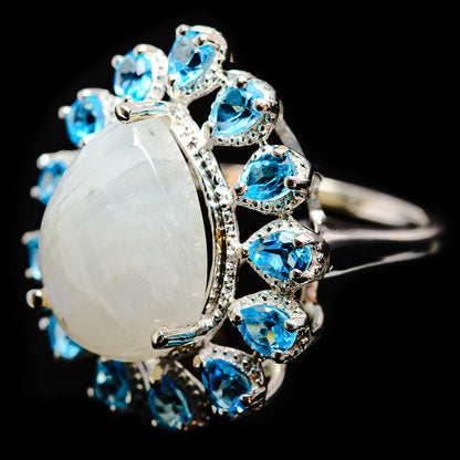 Rainbow Moonstone Rings handcrafted by Ana Silver Co - R9220-MOON-SIZE-7