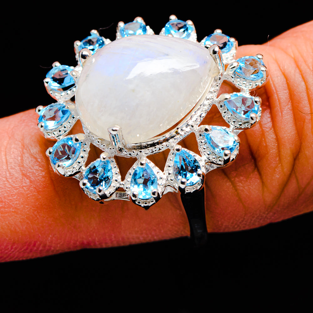 Rainbow Moonstone Rings handcrafted by Ana Silver Co - R9220-MOON-SIZE-8 - Photo 3
