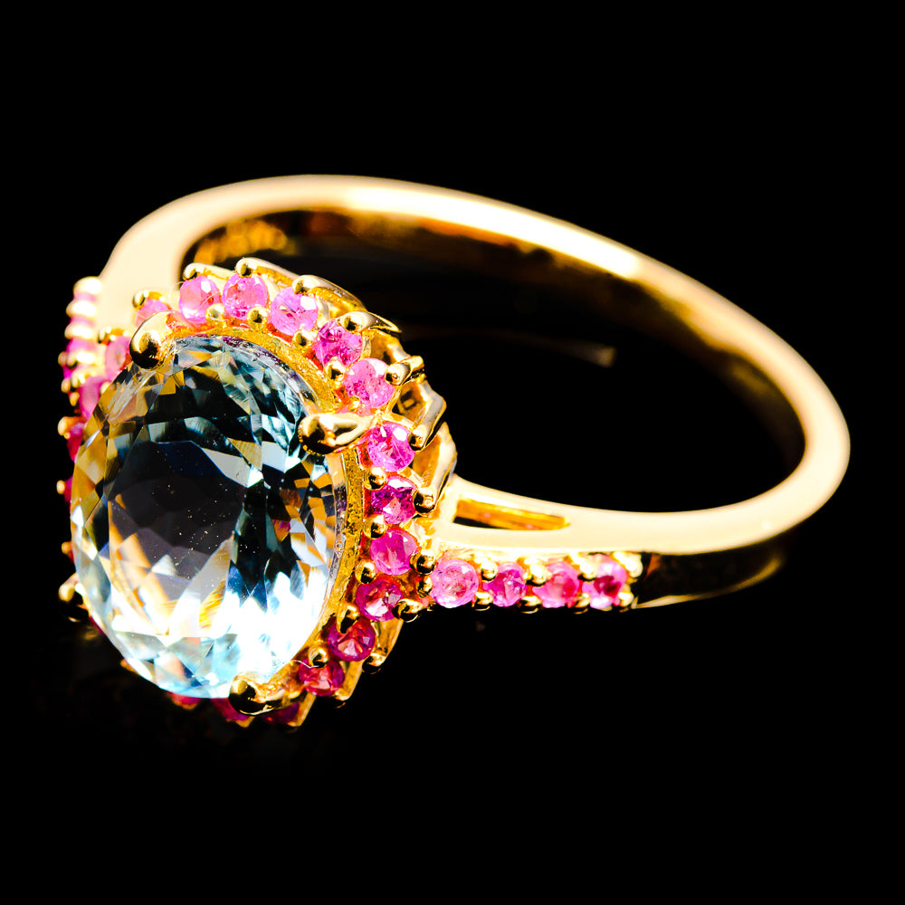Aquamarine Rings handcrafted by Ana Silver Co - RA90D1-AQUA-SIZE-8