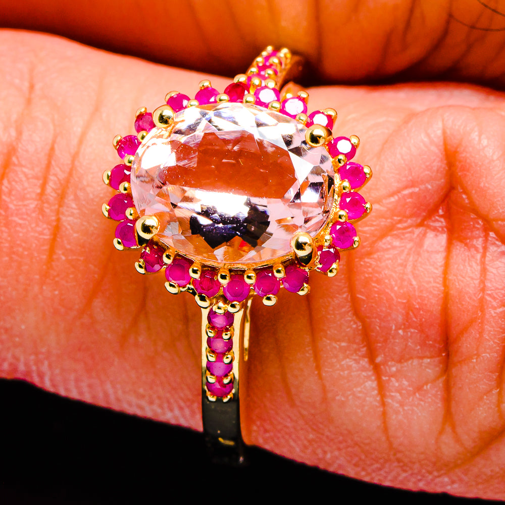 Morganite Rings handcrafted by Ana Silver Co - RA90D1-MOG-SIZE-8 - Photo 3