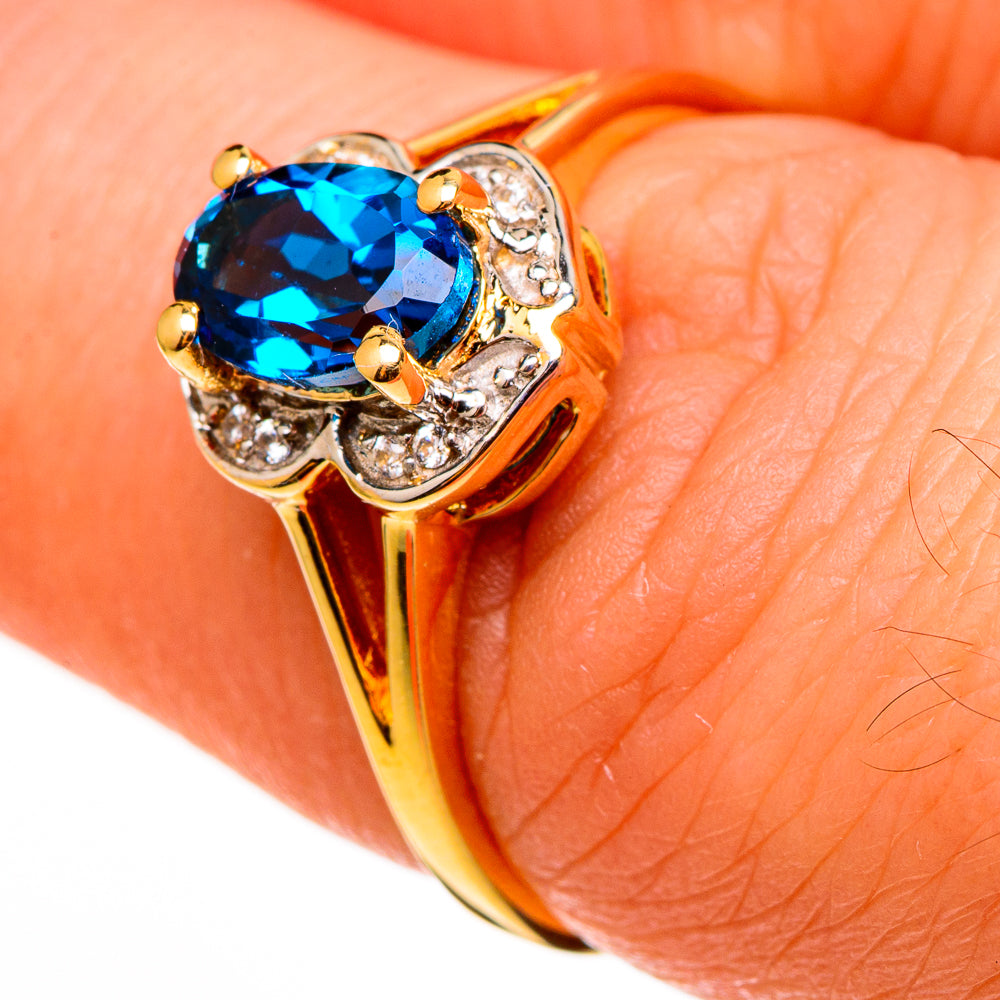 London Blue Topaz Rings handcrafted by Ana Silver Co - RING100512 - Photo 3