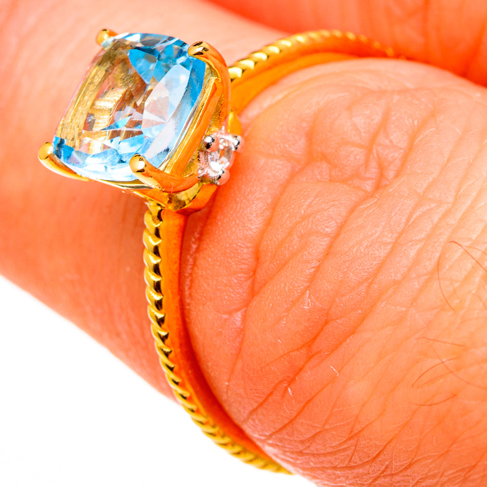 Blue Topaz Rings handcrafted by Ana Silver Co - RING100513 - Photo 3