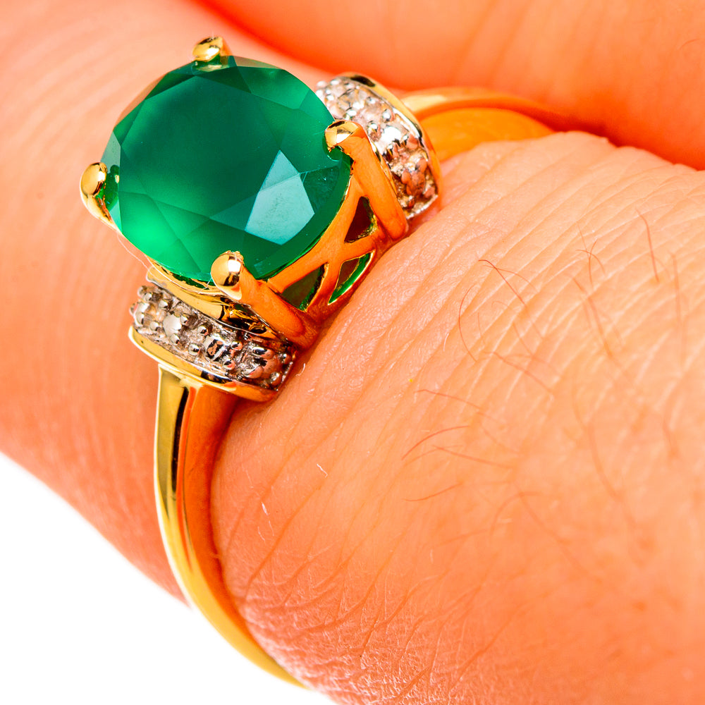 Green Onyx Rings handcrafted by Ana Silver Co - RING100515 - Photo 3