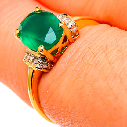 Green Onyx Rings handcrafted by Ana Silver Co - RING100515 - Photo 3