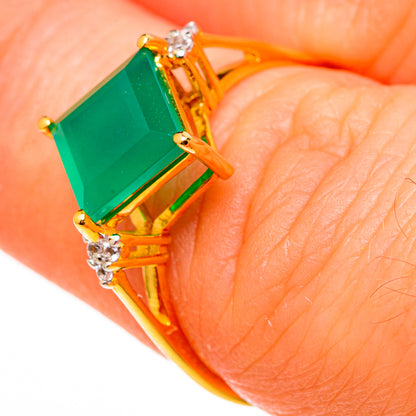 Green Onyx Rings handcrafted by Ana Silver Co - RING100516 - Photo 3