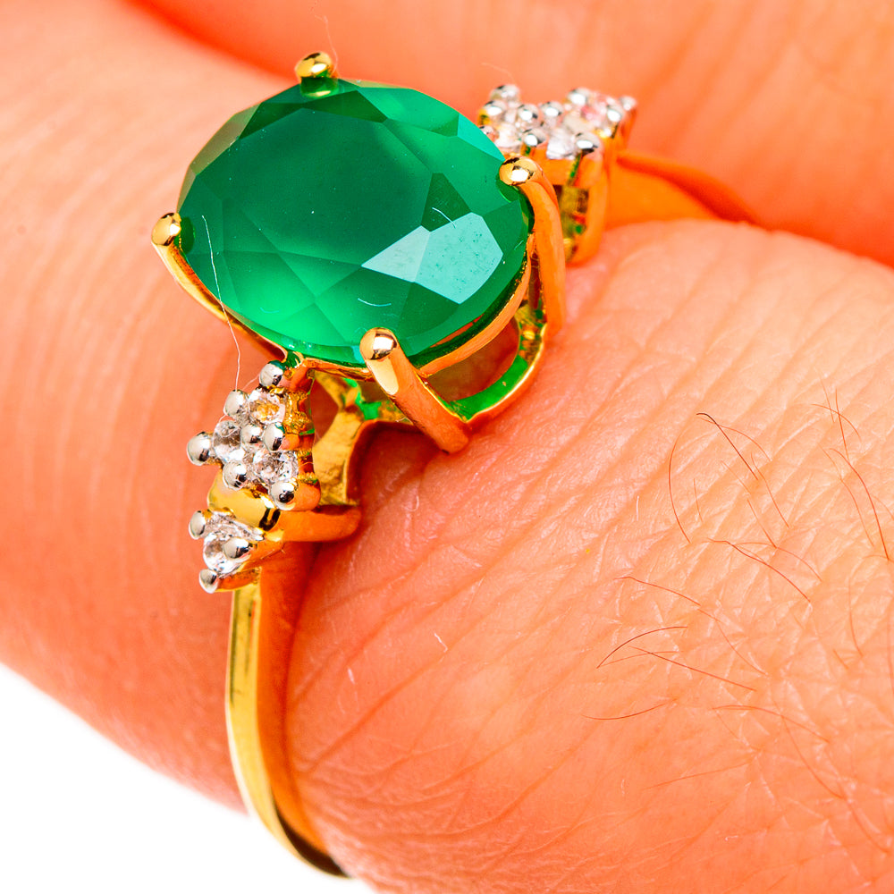 Green Onyx Rings handcrafted by Ana Silver Co - RING100517 - Photo 3