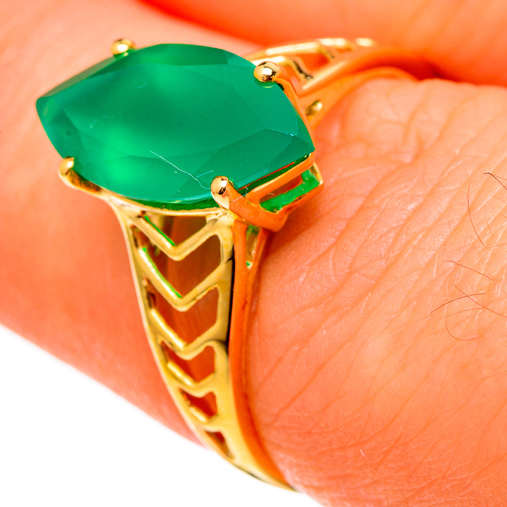 Green Onyx Rings handcrafted by Ana Silver Co - RING100522