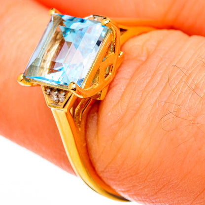 Blue Topaz Rings handcrafted by Ana Silver Co - RING100533