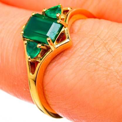 Green Onyx Rings handcrafted by Ana Silver Co - RING100540 - Photo 3