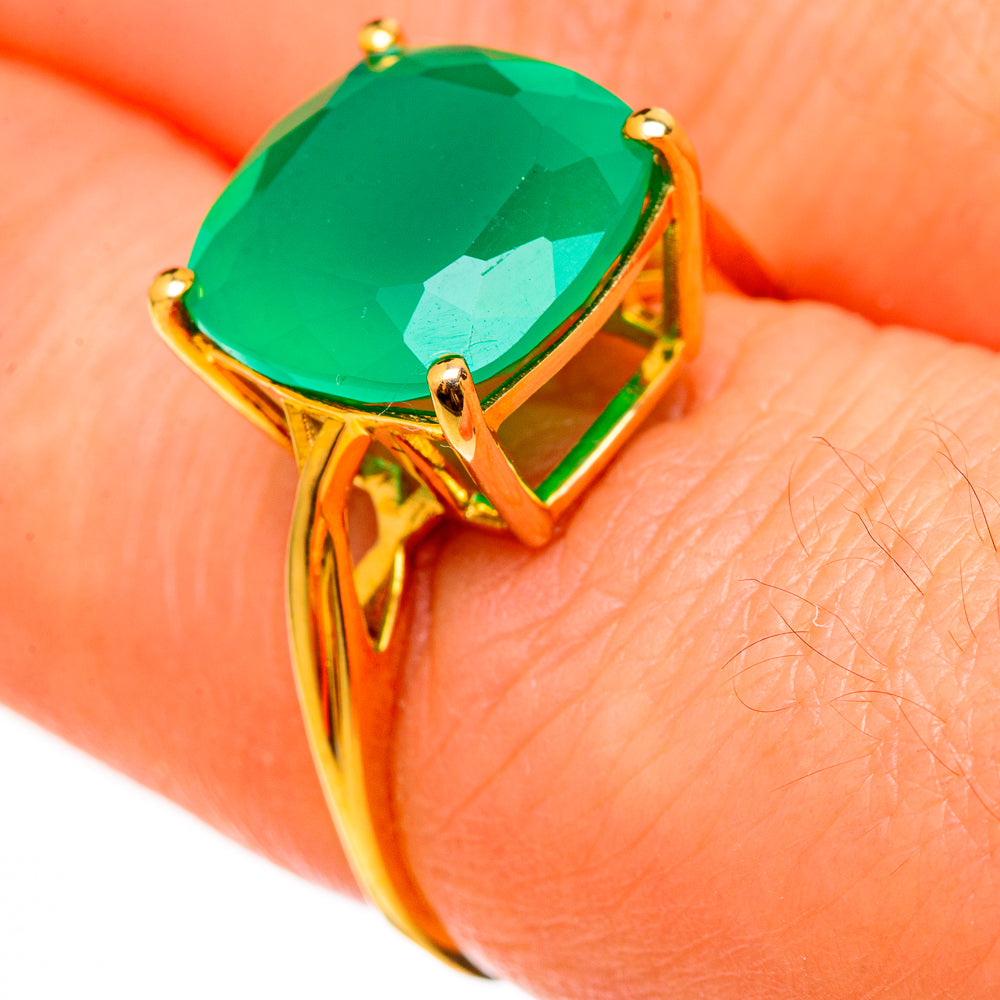 Green Onyx Rings handcrafted by Ana Silver Co - RING100541