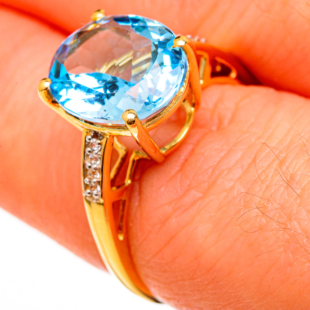 Blue Topaz Rings handcrafted by Ana Silver Co - RING100545
