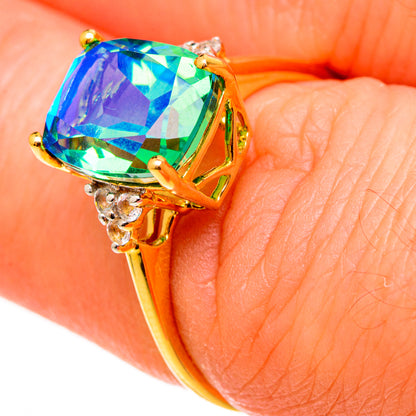 Peacock Doublet Quartz Rings handcrafted by Ana Silver Co - RING100549 - Photo 3