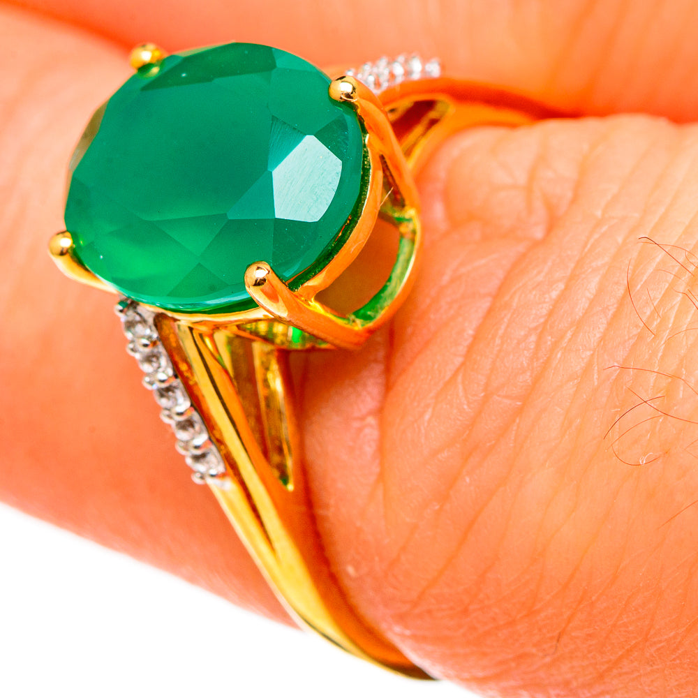Green Onyx Rings handcrafted by Ana Silver Co - RING100552 - Photo 3