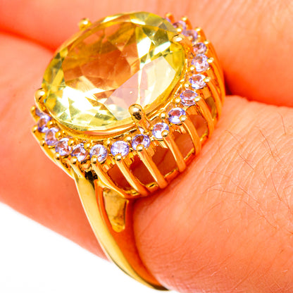 Green Gold Quartz Rings handcrafted by Ana Silver Co - RING100565 - Photo 3