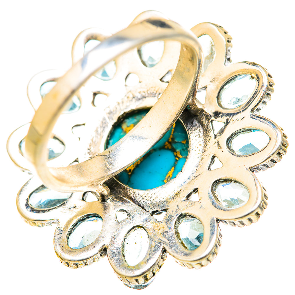 Blue Copper Composite Turquoise Rings handcrafted by Ana Silver Co - RING127781 - Photo 3