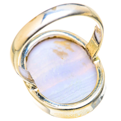 Blue Lace Agate Rings handcrafted by Ana Silver Co - RING127904 - Photo 3