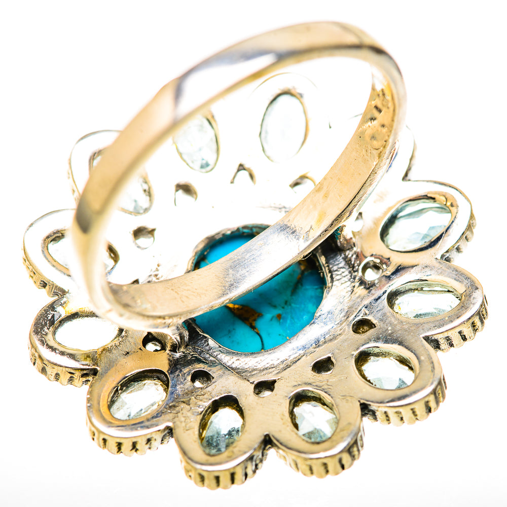 Blue Copper Composite Turquoise Rings handcrafted by Ana Silver Co - RING128165 - Photo 3