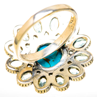 Blue Copper Composite Turquoise Rings handcrafted by Ana Silver Co - RING128165 - Photo 3