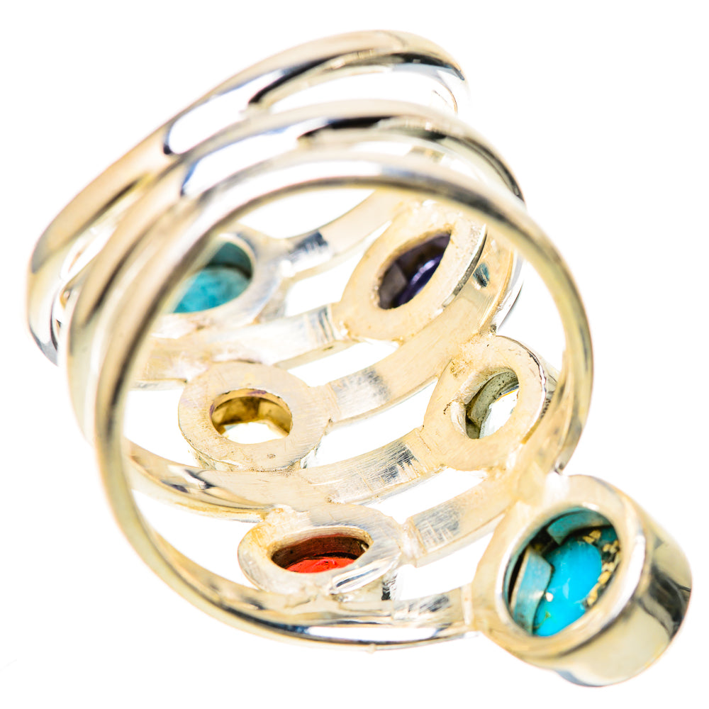 Blue Copper Composite Turquoise Rings handcrafted by Ana Silver Co - RING128585 - Photo 3