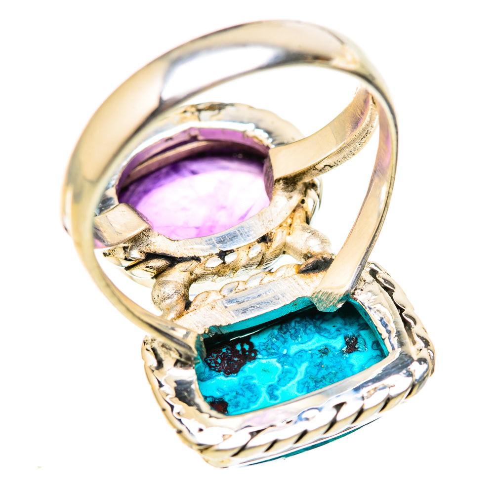 Chrysocolla, Amethyst Rings handcrafted by Ana Silver Co - RING129037 - Photo 3